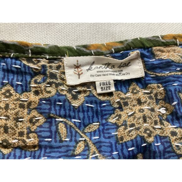Kantha Bae Free Size Boxy traditional running stitch repurposed vintage textiles - Picture 7 of 7